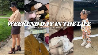 WEEKEND DITL | target hygiene shopping, bts creating content, old navy toddler girl haul, Aldi haul