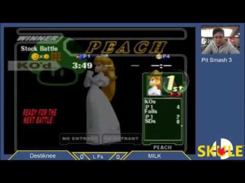 Pit Smash 2.3 Melee - MILK(Peach) vs Destiknee(Falco)