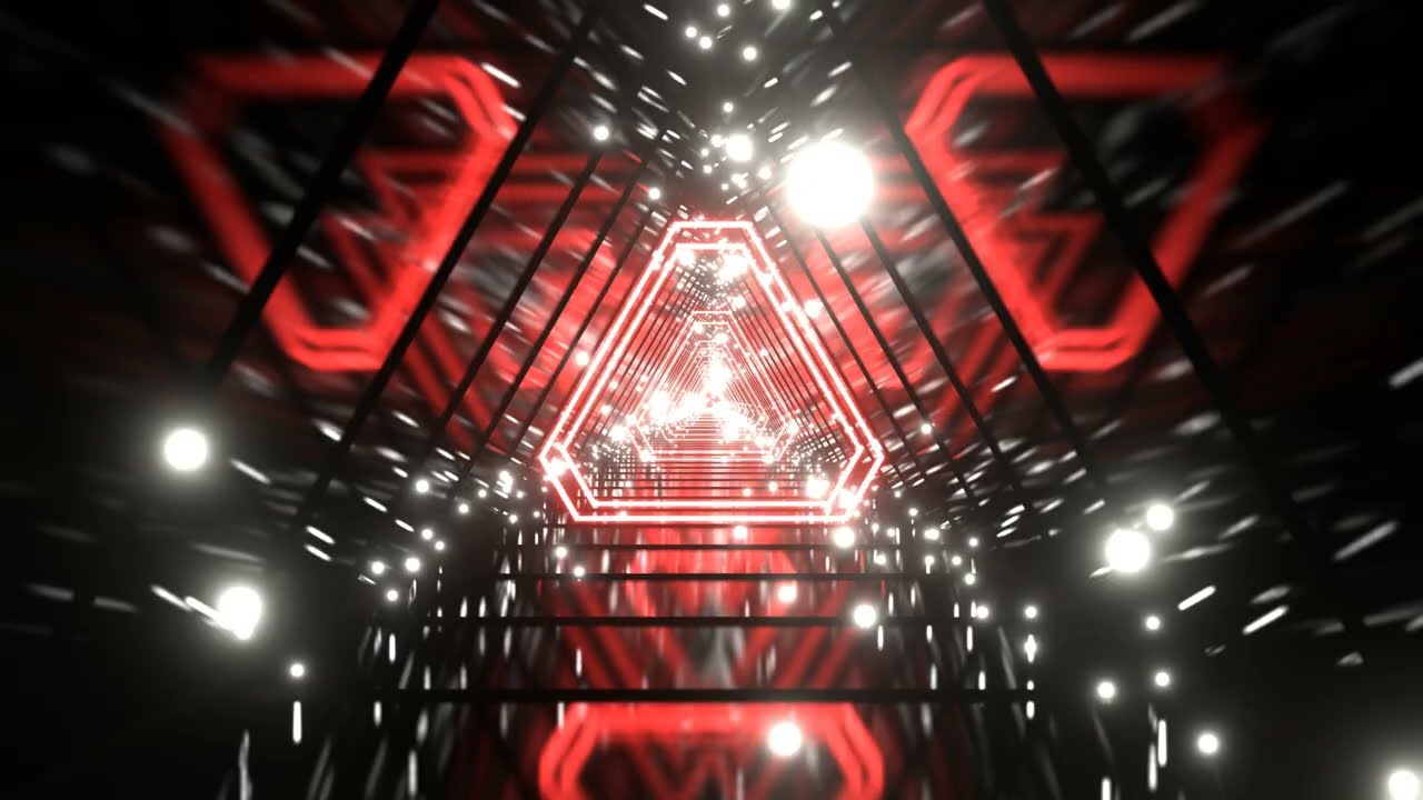 Multicolor Abstract Neon Particle Triangle Tunnel Background VJ Loops