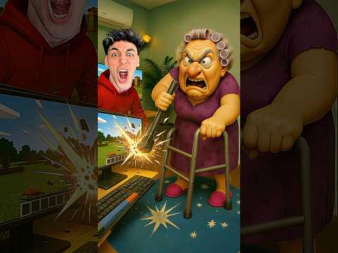 STRICTEST GRANDMA DESTROYED MY MINECRAFT GAME!! 🎮😱 #minecraft #minecraftshorts #roblox