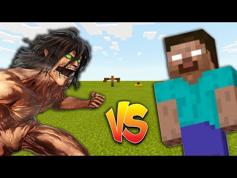 Attack Titan vs Herobrine in Minecraft