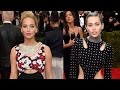 Jennifer Lawrence vs Miley Cyrus at Met Gala 2015.