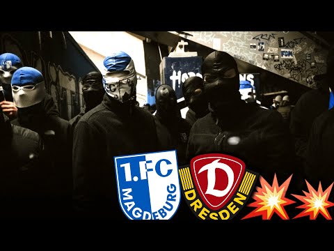 There's a bang: Police run behind Block U! (Magdeburg vs. Dresden)