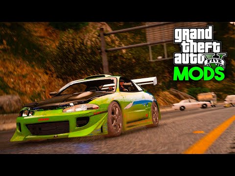 GTA V MOD - FUGA COM O MITSUBISHI ECLIPSE DO BRIAN VELOZES E FURIOSOS!