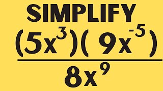 Simplifying Expressions with Negative Exponent - Exponent Rules