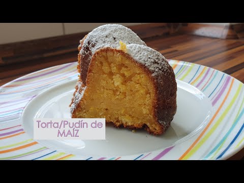 Torta/pudín de maíz o elote - sin harina de trigo - rápida