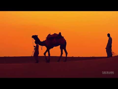 Camel Drivers at Sunset with Middle Eastern Music for Relaxation and Stress Relief