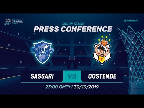 Dinamo Sassari v Filou Oostende - Press Conference - Basketball Champions League 2019-20