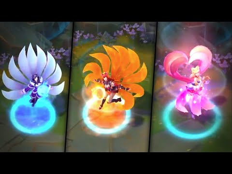 AHRI ASU REWORK ALL SKINS GAMEPLAY PREVIEW - League of Legends