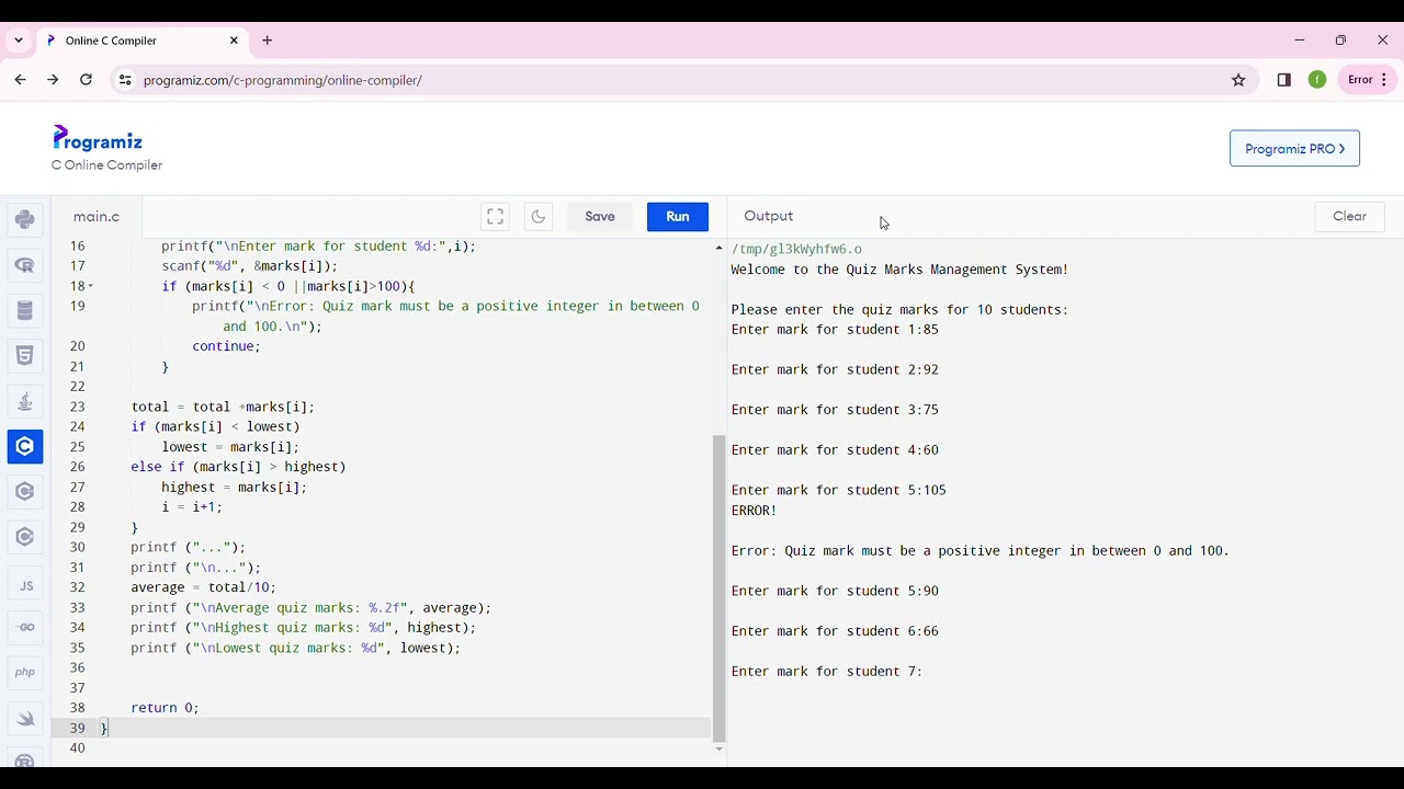 Lab Assignment 1 (C Programming)