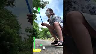 最後やばい。#ゴルフ #ゴルフ女子 #見えてる #ゴルフスイング #ミニスカ #おすすめ乗りたい #ダイソー #ダイソーおすすめ商品