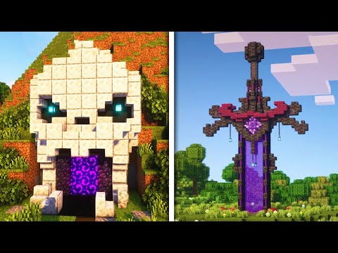 Build 3 different PORTALS in MINECRAFT - Build Minecraft 3 different Nether Portals