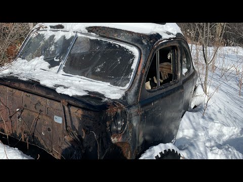 Thumbnail for Abandoned 1946 Ford Coupe and Classic Car Parts Van by Coupe, video, Car, Van, vide