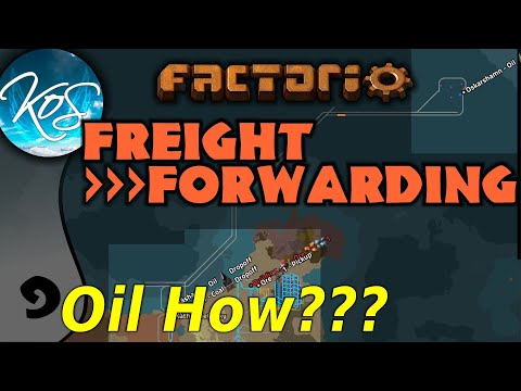 Factorio Freight Forwarding Mod 9 - HOW TO GET THE OIL HOME? - Ships, trains! - Let's Play