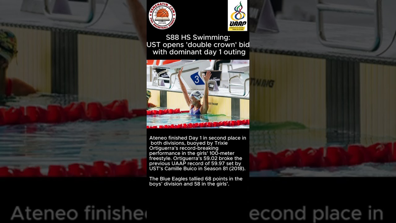 UAAP High School Swimming: UST up after day 1