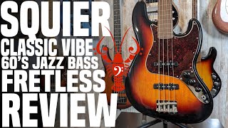 Video thumbnail for Squier Classic Vibe 60's Jazz Bass FRETLESS - Jaco of all trades? - LowEndLobster Review by LowEndLobster