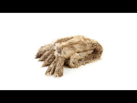 A by Adrienne Landau Faux Coyote Fur Throw with Tails
