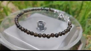"Zlatý štít pravdy" náramek zlatý obsidián, broušené kuličky 4,2mm
