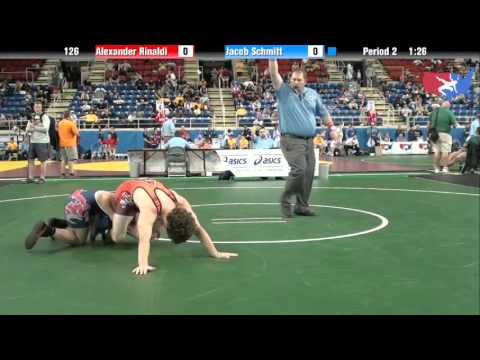 Fargo 2012 126 Round 3: Alexander Rinaldi (New Jersey) vs. Jacob Schmitt (Michigan)