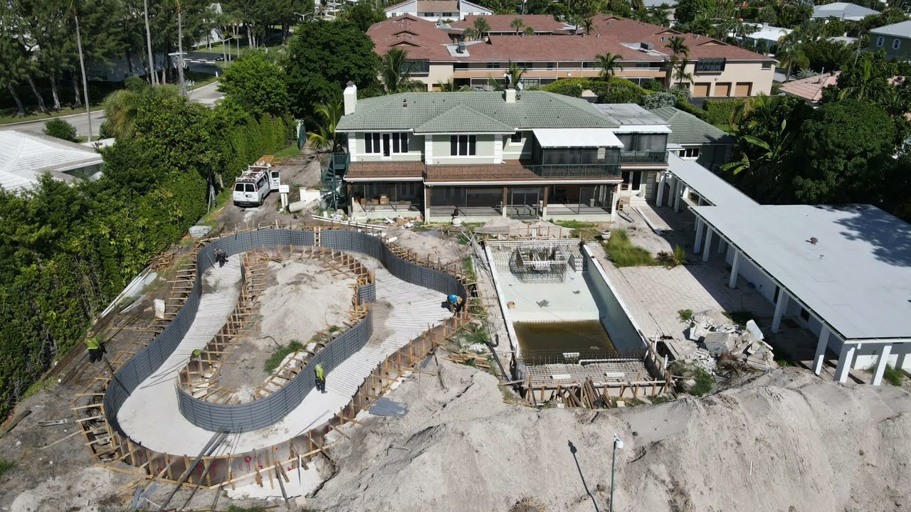 Steel in progress on Lazy River and Pool Remodel