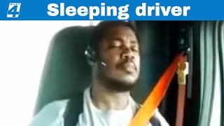 Dash cam video shows semitruck driver apparently falling asleep before crash