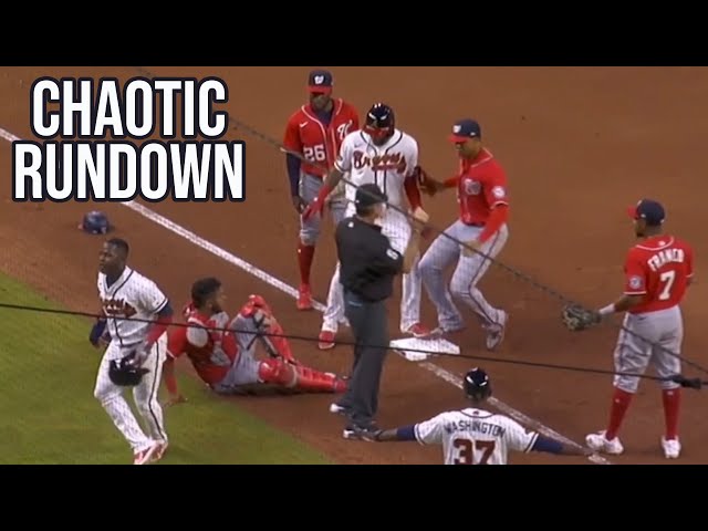 Nationals catcher botches rundown, a breakdown