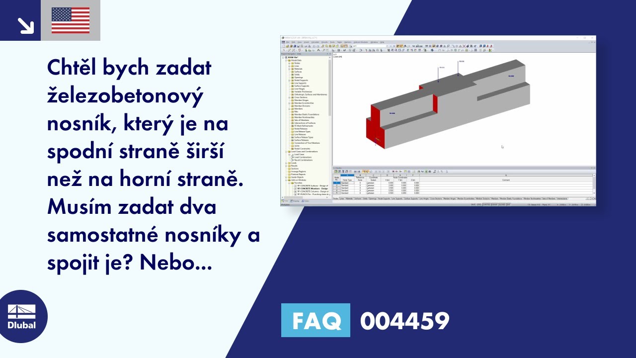 FAQ 004459 | Chtěl bych zadat železobetonový nosník, který je na spodní straně širší ...