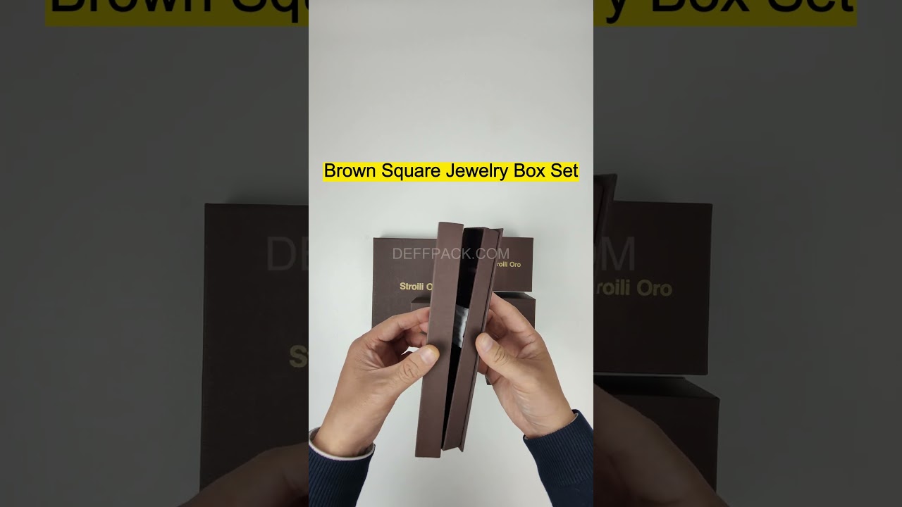 Brown Square Jewelry Box Set