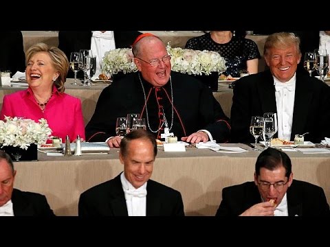 Trump and Clinton trade jokes and insults at charity dinner
