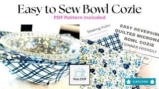 Easy to Sew Bowl Cozie — Microwave-Safe 100% Cotton, Quick Gift Idea for Beginners Now #DIY #Sewing