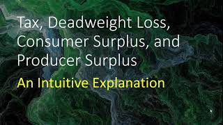 Tax, Deadweight Loss, Consumer and Producer Surplus