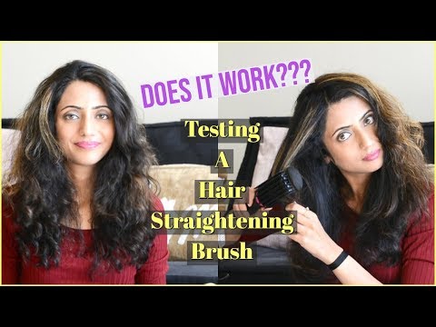 Testing a HAIR STRAIGHTENING BRUSH | DOES IT WORK?...