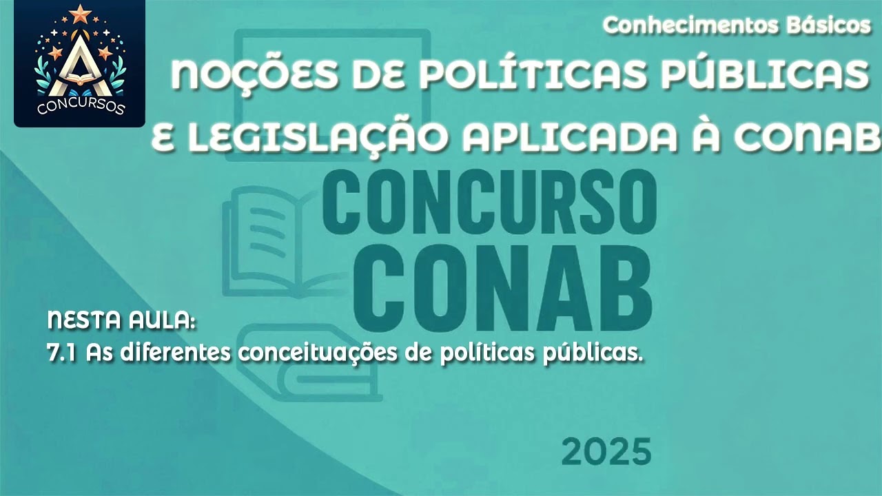 Conab 2025 | Noções Políticas Públicas e Legislação Aplicada à Conab | Módulo 7 - Aula 01