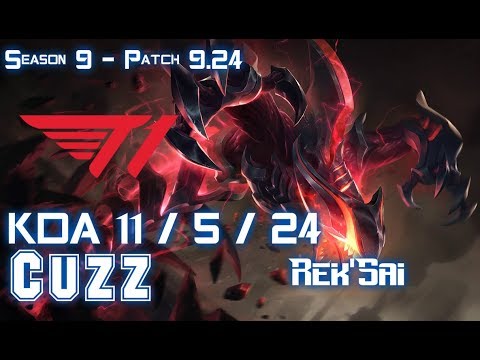 T1 Cuzz REK'SAI vs LEE SIN Jungle - Patch 9.24 KR Ranked