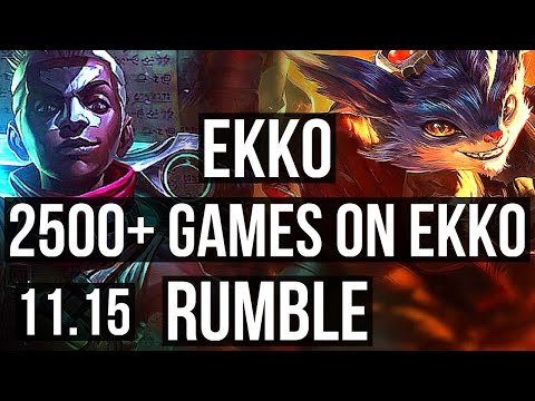 EKKO vs RUMBLE (JUNGLE) | 6.1M mastery, 2500+ games, Rank 7 Ekko | EUW Challenger | v11.15