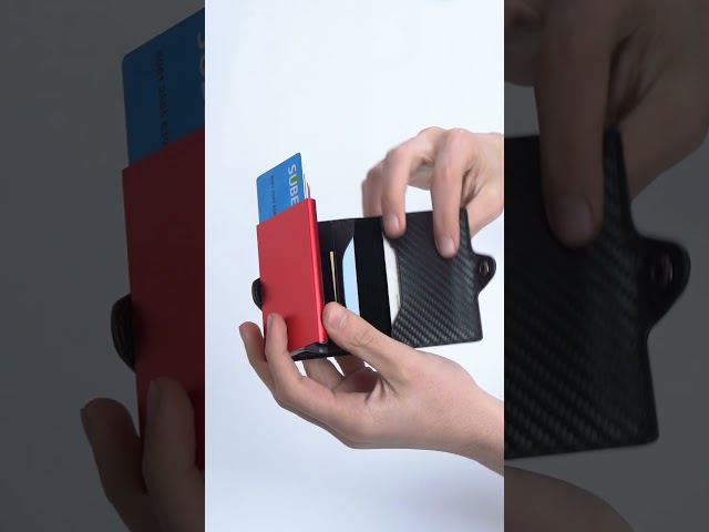 Vídeo relacionado con WUTARG Tarjetero Hombre - Cartera Minimalista RFID NFC, Sistema Dual Slide, Metal, Cuero PU Premium, Billetera compacta antirrobo, Acceso rápido - 16 Tarjetas + 4 Billetes (Deluxe Black)
