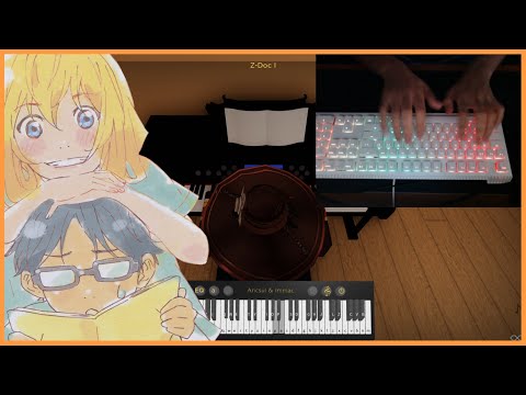 Playing Your Lie in April - Orange on Roblox Piano (Handcam)