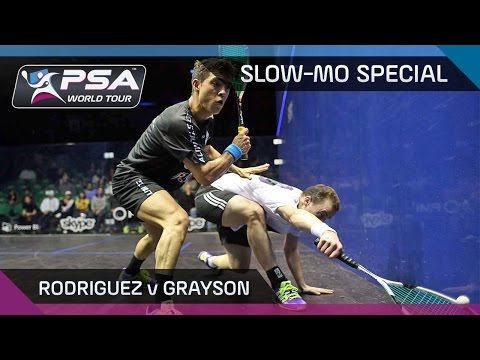 Squash: RODRIGUEZ vs GRAYSON *SLOW-MO SPECIAL*