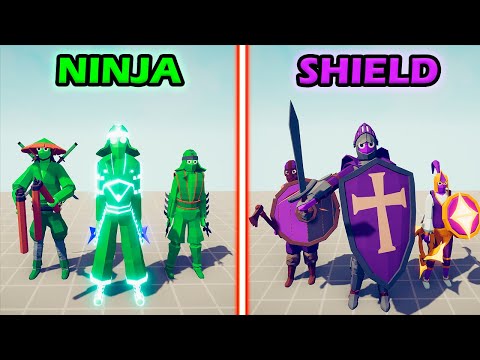 NINJA TEAM vs SHIELD TEAM - Totally Accurate Battle Simulator | TABS