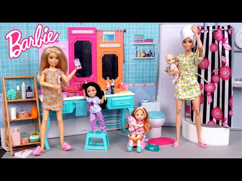 Barbie & Ken Doll Family School Morning Routine