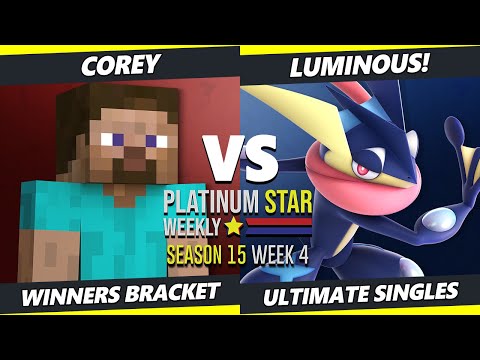 PSW S15:W4 - Corey (Steve) Vs. Luminous! (Greninja) SSBU Ultimate Tournament