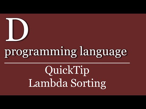 QuickTip #116 - D Tutorial - Lambda Sortierung | D programming language | sorting