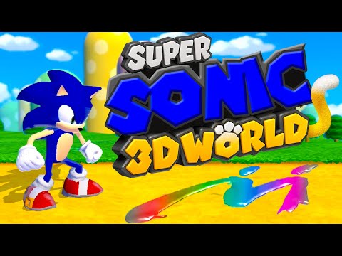 Super Sonic 3D World + Bowsers Fury - World 1  [100% Walkthrough]