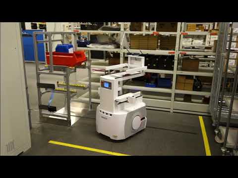 Drive-through bin changer solution for Omron LD-90 mobile robot