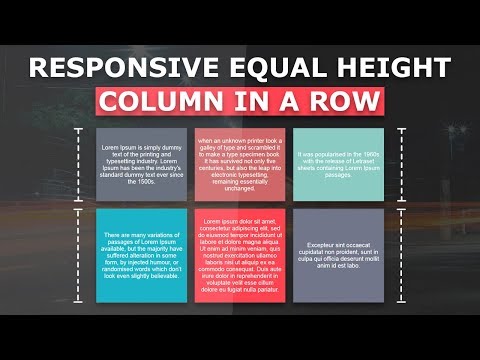 Equal Height Columns In Row - How to Create Equal Height and Width Columns - Pure Html CSS Tutorial