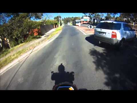 Close call at a roundabout