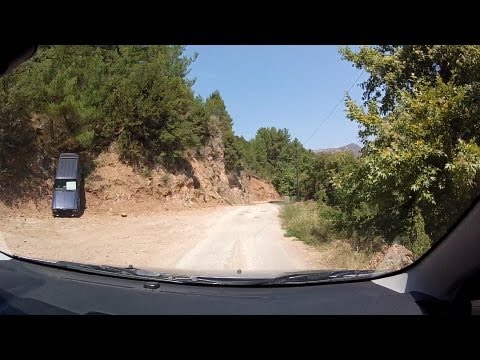 Driving in Vouraikos canyon to Kato Zachlorou (mountain road driving, Greece) - onboard camera