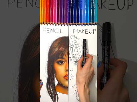 I tried to draw a MASTERPIECE of Jenna Ortega with ✨MAKEUP✨ONLY😳💄 *aWkWard tWeRking*