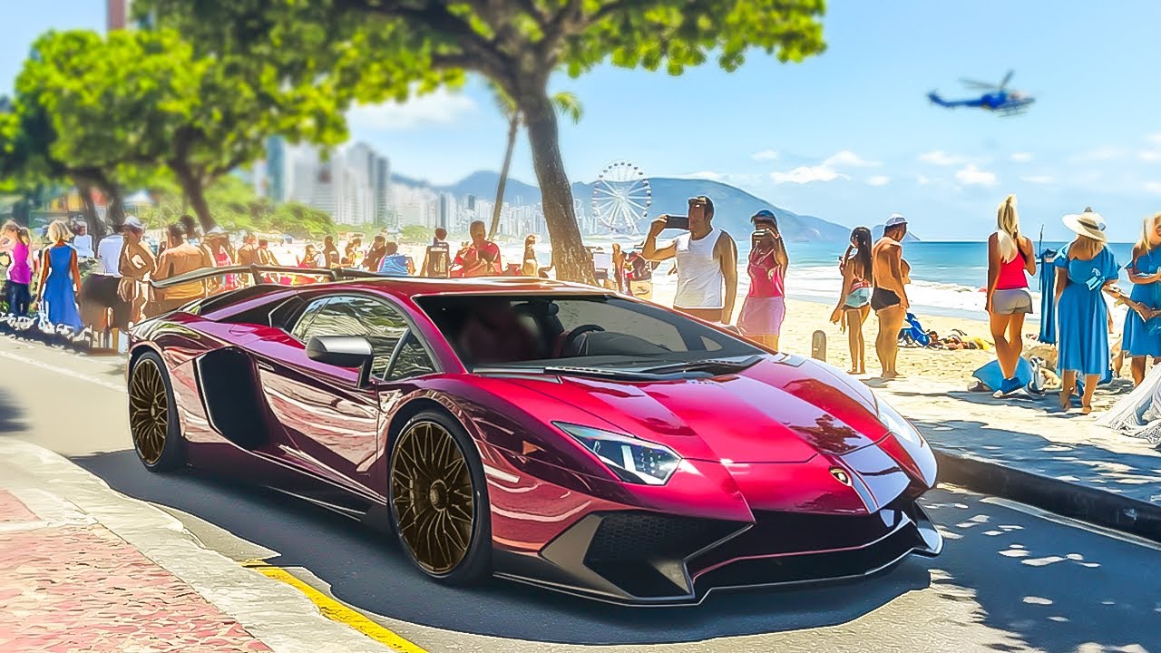 Stopping everything with the Lamborghini Aventador in Balneário Camboriú 🔥