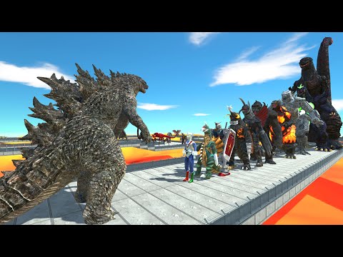 Godzilla vs Shin Godzilla LAVA MOLTEN DEATH RUN - Animal Revolt Battle Simulator